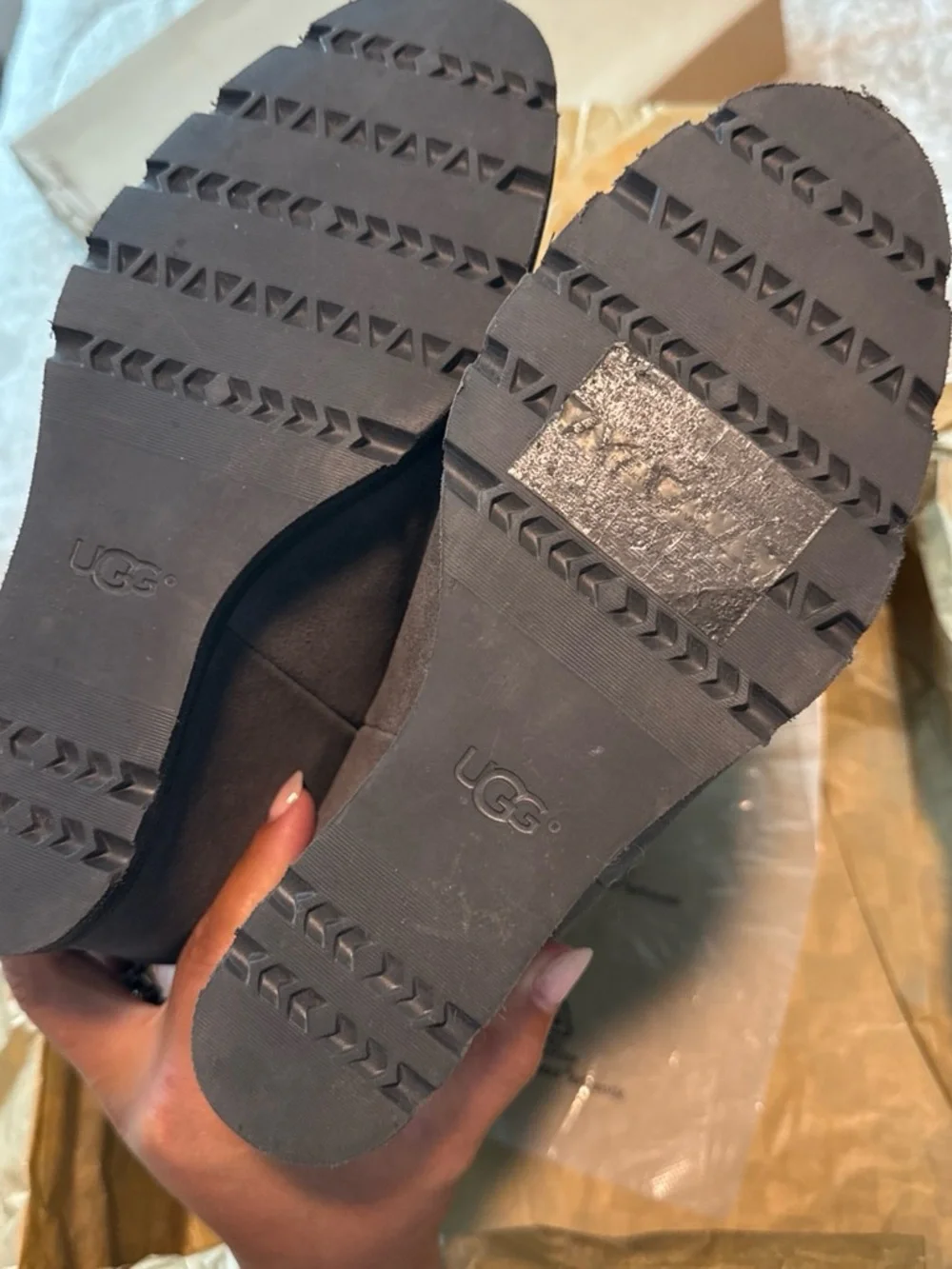 UGG Gray Suede Wedge Boot